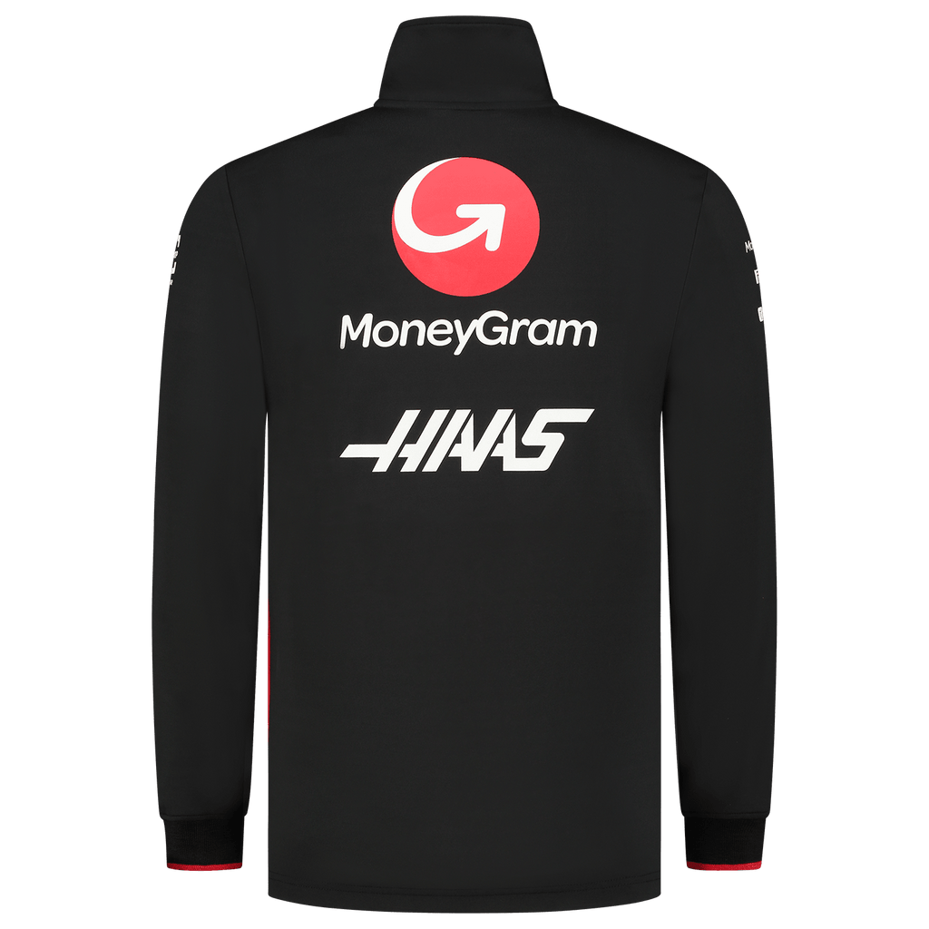 Haas Racing F1 2023 Team Fitted 1/4 Zip Sweater - Black Sweaters Haas F1 Racing Team 