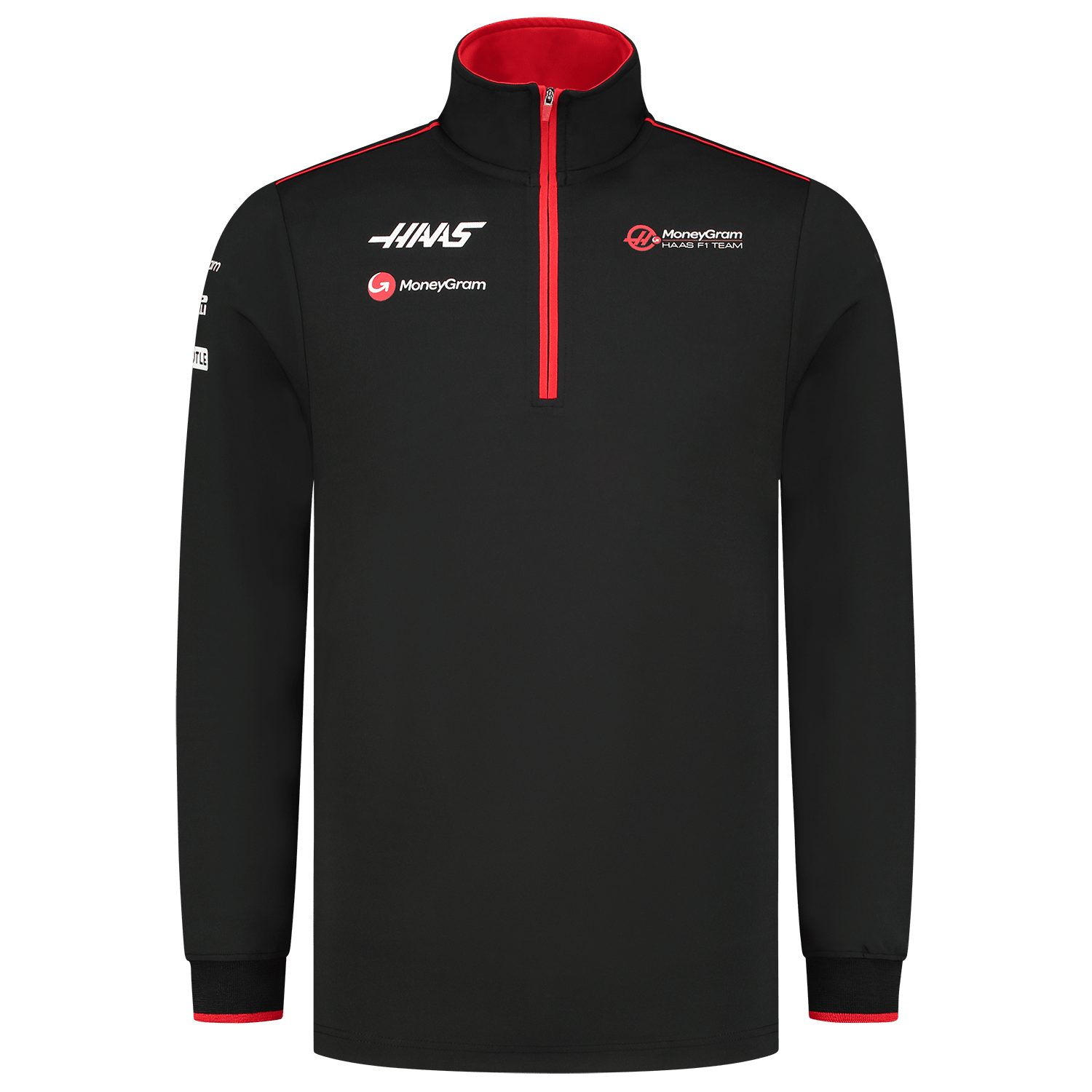 Haas Racing F1 Team Fitted 1/4 Zip Sweater - Black – CMC Motorsports® Haas Racing F1 Team Fitted 1/4 Zip Sweater - Black – CMC Motorsports®