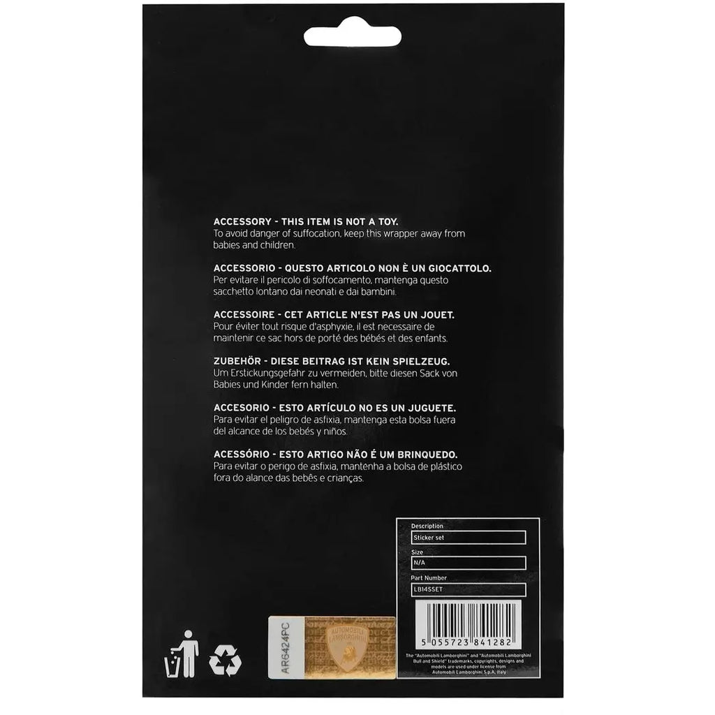 Automobili Lamborghini Squadra Corse Sticker Set Stickers Black