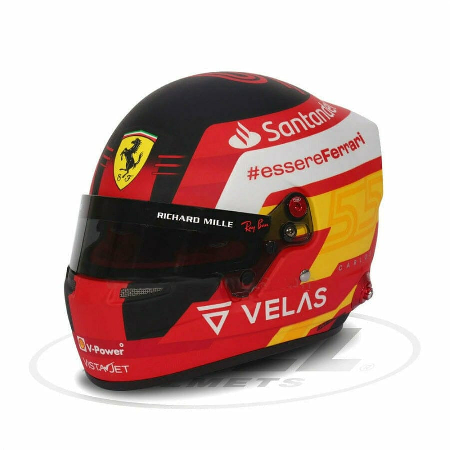 Scuderia Ferrari F1 Carlos Sainz 2022 1:2 Scale Helmet Helmets Brown