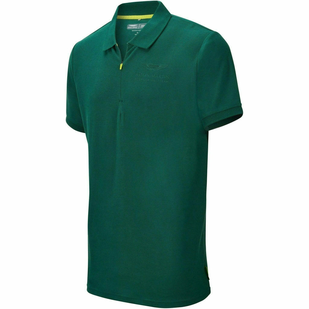 Aston Martin F1 Men's Essential Polo Shirt -Black/Green Polos Dark Slate Gray