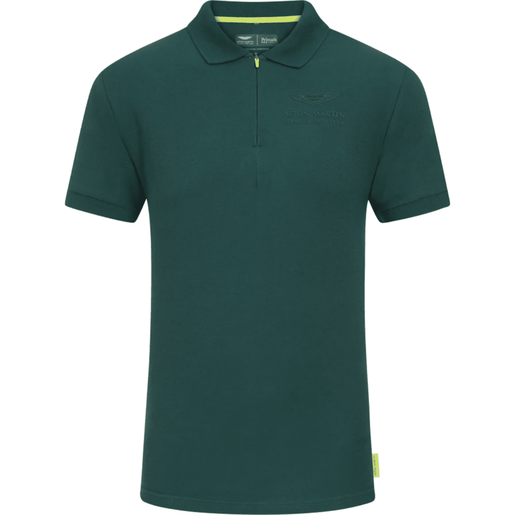 Aston Martin F1 Men's Essential Polo Shirt -Black/Green Polos Dark Slate Gray