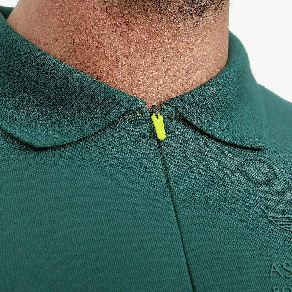 Aston Martin F1 Men's Essential Polo Shirt -Black/Green Polos Dark Slate Gray