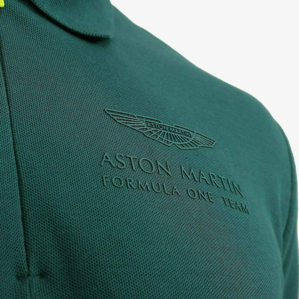 Aston Martin F1 Men's Essential Polo Shirt -Black/Green Polos Dark Slate Gray