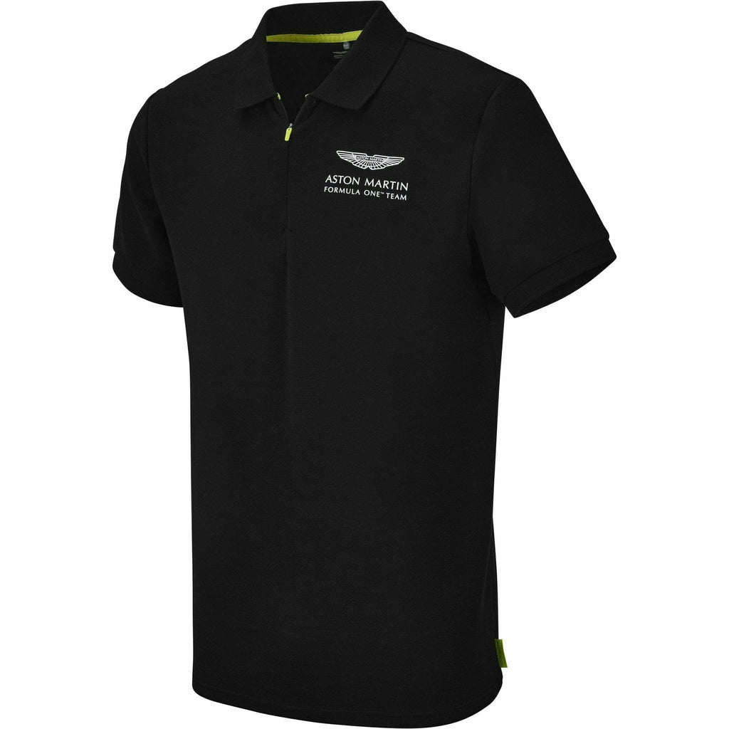 Aston Martin F1 Men's Essential Polo Shirt -Black/Green Polos Black