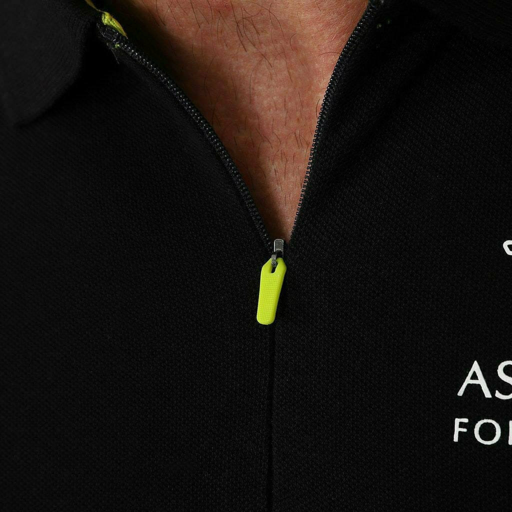 Aston Martin F1 Men's Essential Polo Shirt -Black/Green Polos Black