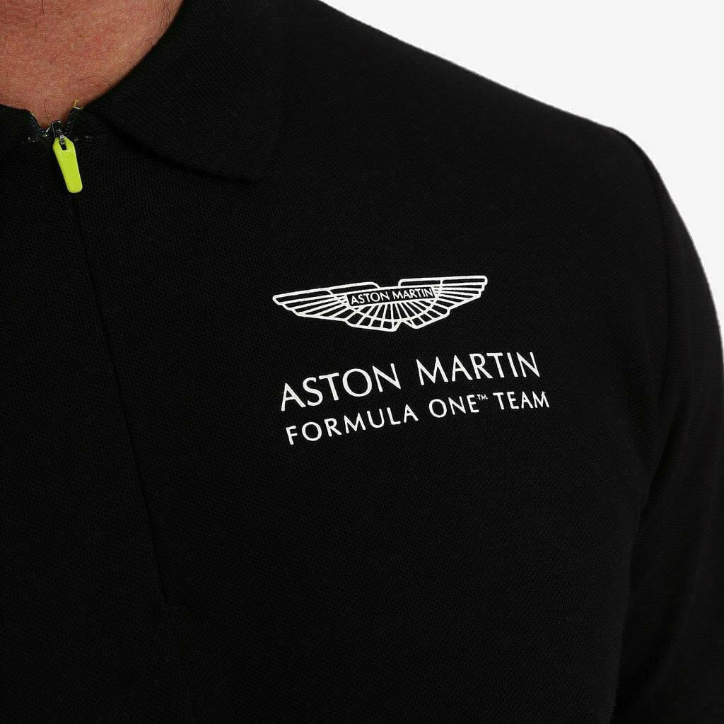 Aston Martin F1 Men's Essential Polo Shirt -Black/Green Polos Black