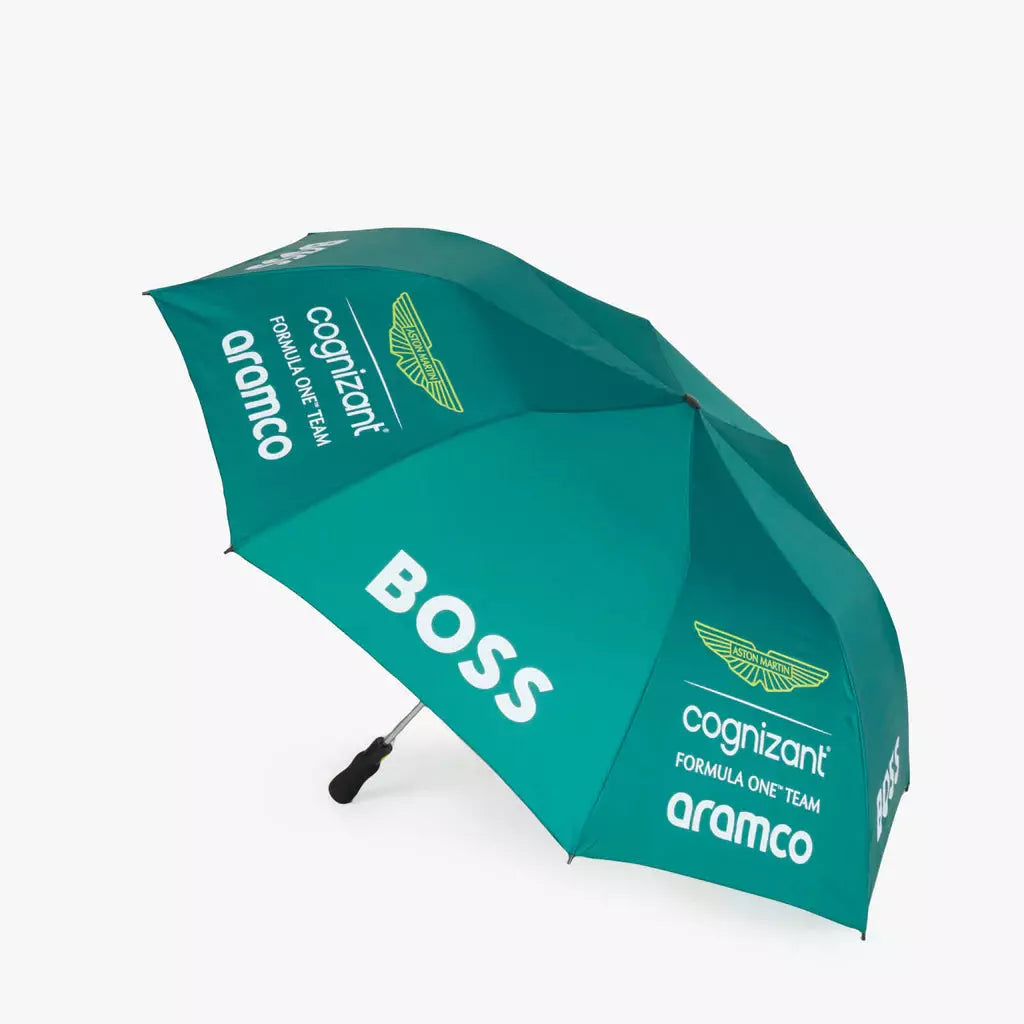 Aston Martin Cognizant F1 2023 Team Compact Umbrella- Green Umbrellas Aston Martin F1 