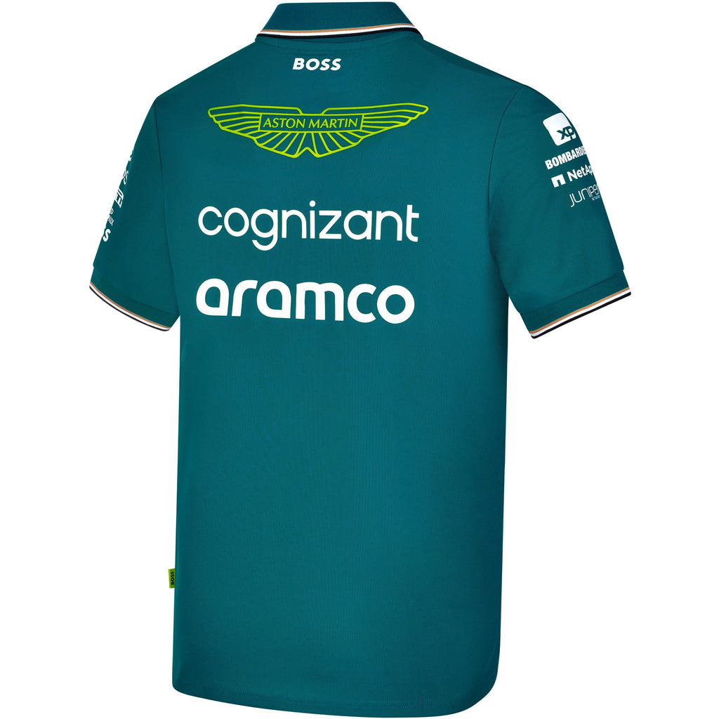 Aston Martin Cognizant F1 2023 Men's Team Polo Shirt- Green Polos Dark Slate Gray