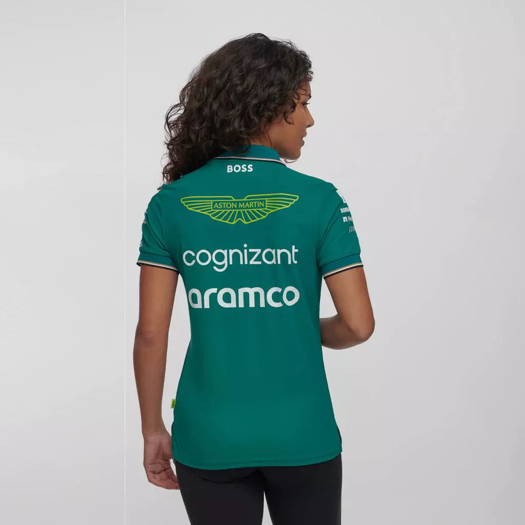 Aston Martin Cognizant F1 2023 Women's Team Polo Shirt- Green Polos Dark Slate Gray
