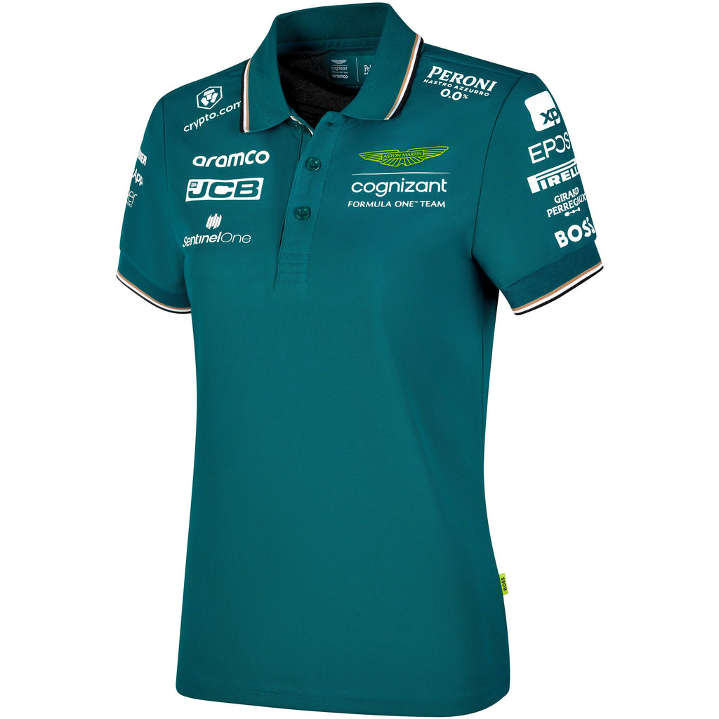 Aston Martin Cognizant F1 2023 Women's Team Polo Shirt- Green Polos Dark Slate Gray