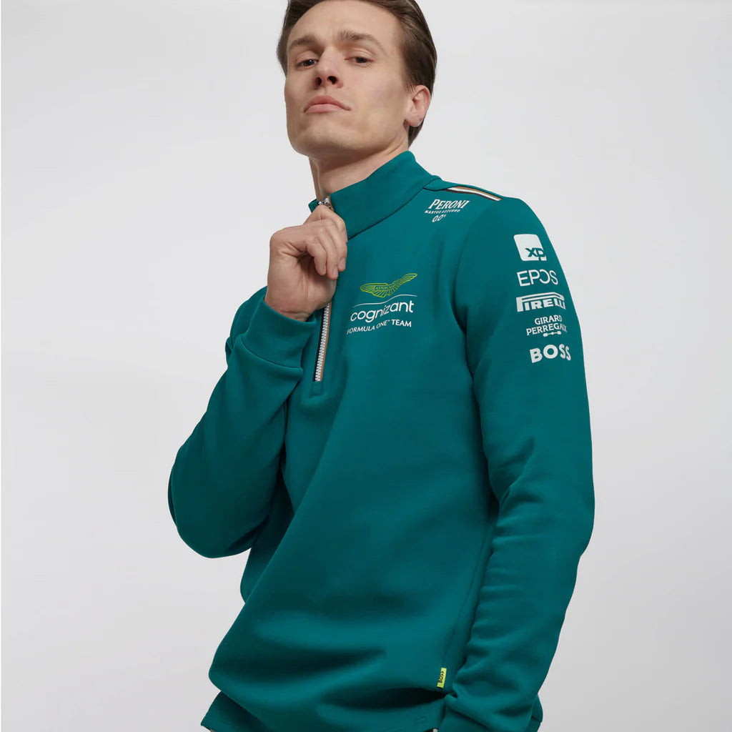Aston Martin Cognizant F1 2023 Men's Team Mid Layer - Green Sweatshirt Aston Martin F1 