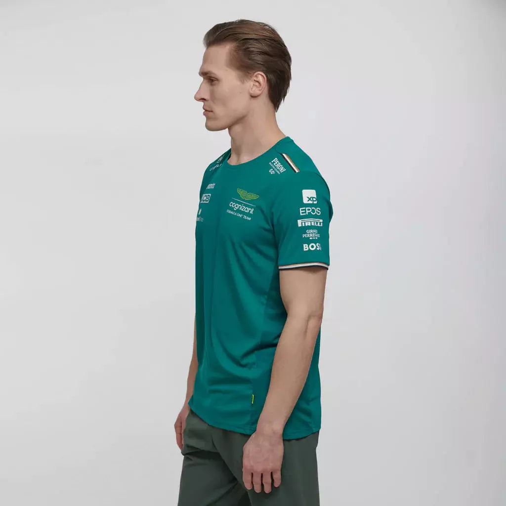 Aston Martin Cognizant F1 2023 Men's Team T-Shirt- Green T-shirt Light Gray