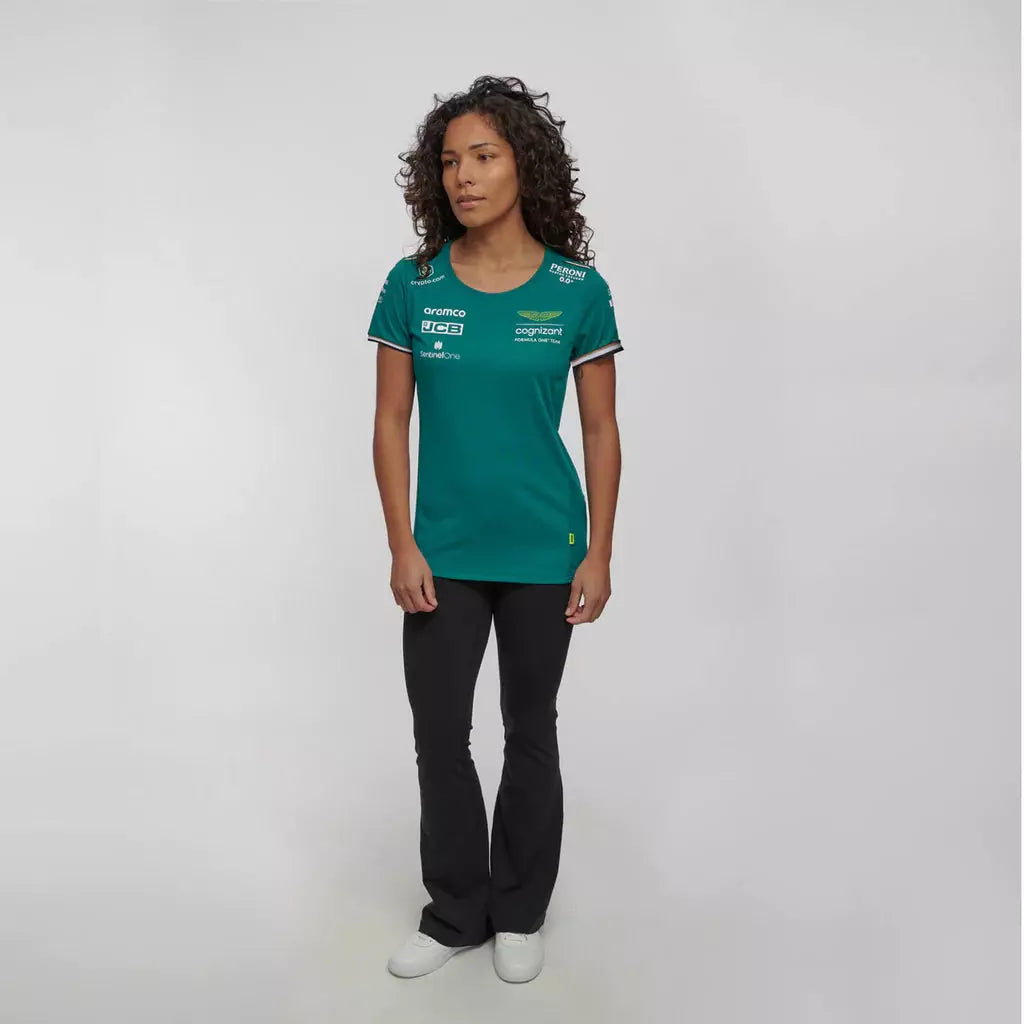Aston Martin Cognizant F1 2023 Women's Team T-Shirt- Green T-shirts Light Gray