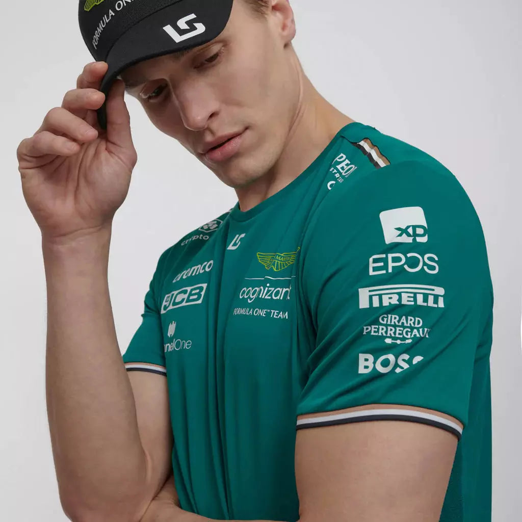 Aston Martin Cognizant F1 2023 Men's Lance Stroll Team T-Shirt- Green T-shirts Dark Slate Gray