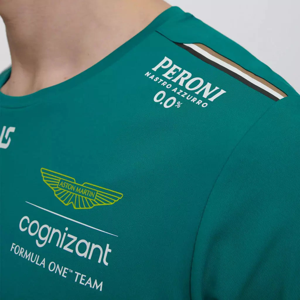 Aston Martin Cognizant F1 2023 Men's Lance Stroll Team T-Shirt- Green T-shirts Dark Slate Gray