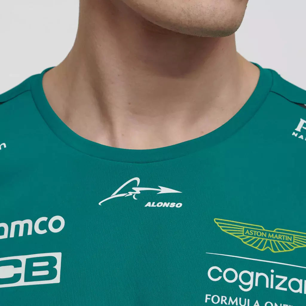 Aston Martin Cognizant F1 2023 Men's Fernando Alonso Team T-Shirt- Green T-shirts Aston Martin F1 