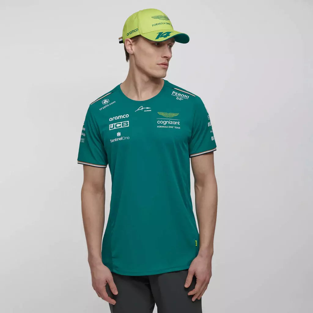 Aston Martin Cognizant F1 2023 Men's Fernando Alonso Team T-Shirt- Green T-shirts Aston Martin F1 