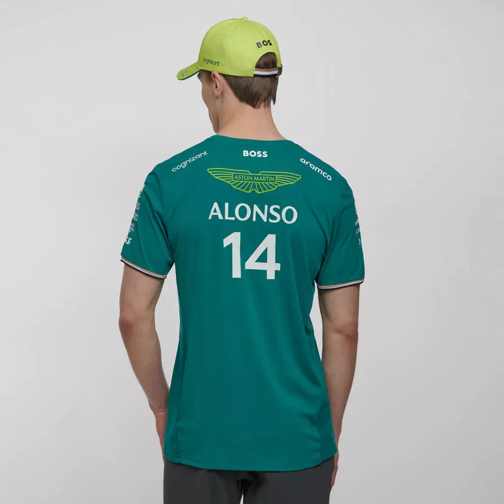 Aston Martin Cognizant F1 2023 Men's Fernando Alonso Team T-Shirt- Green T-shirts Aston Martin F1 