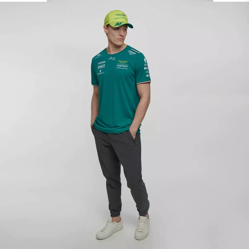 Aston Martin Cognizant F1 2023 Men's Fernando Alonso Team T-Shirt- Green T-shirts Aston Martin F1 