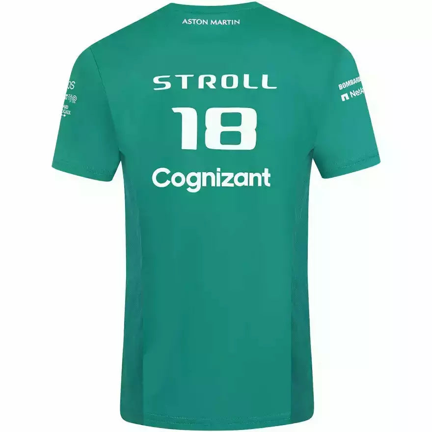 Aston Martin Cognizant F1 2022 Men's Lance Stroll Driver T-Shirt- Green T-shirts Dark Cyan