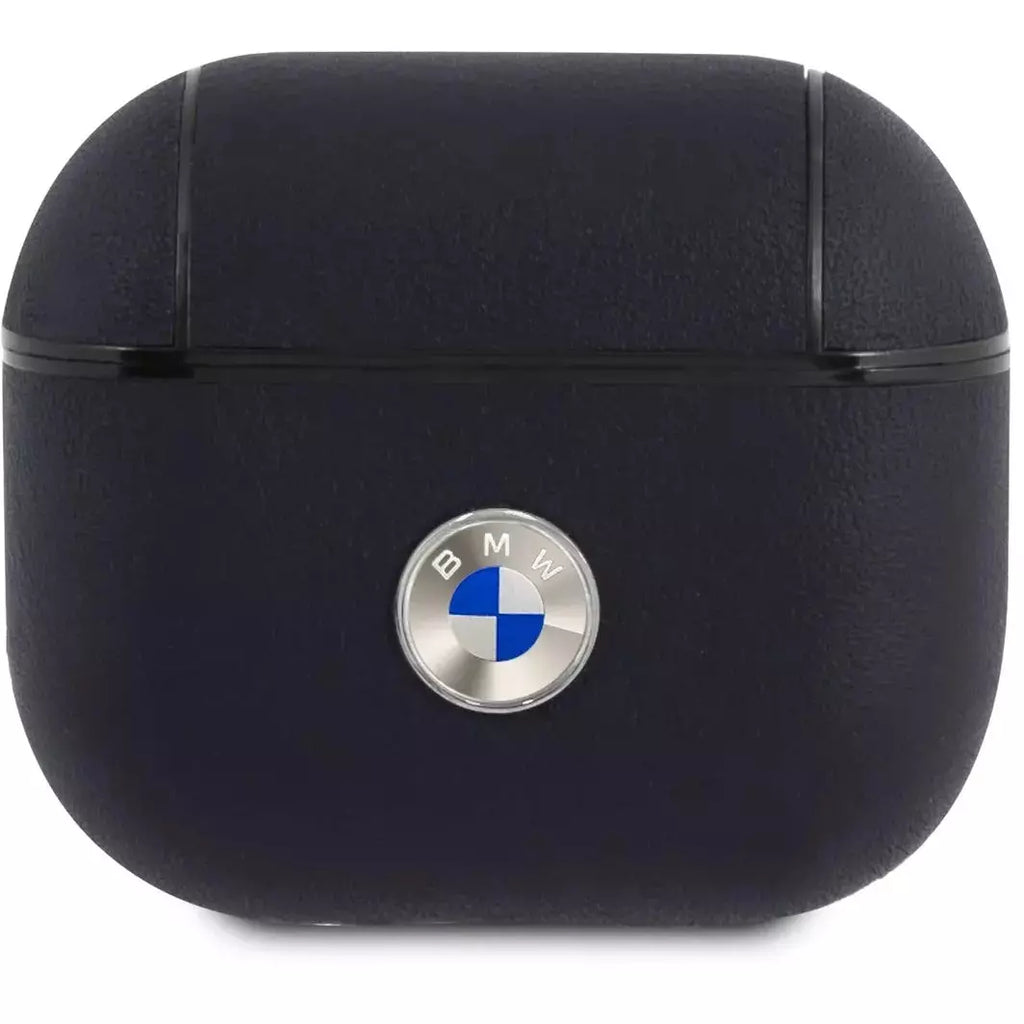 BMW Motorsports AirPods 3 Leather Signature Metal Logo Phone Cases Dark Slate Gray