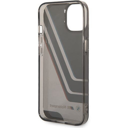 BMW Motorsports PC/TPU BLACK MOTORSPORT COLLECTION IML PRINTED TRICOLOR STRIPES - iPhone 14 Phone Cases Dim Gray