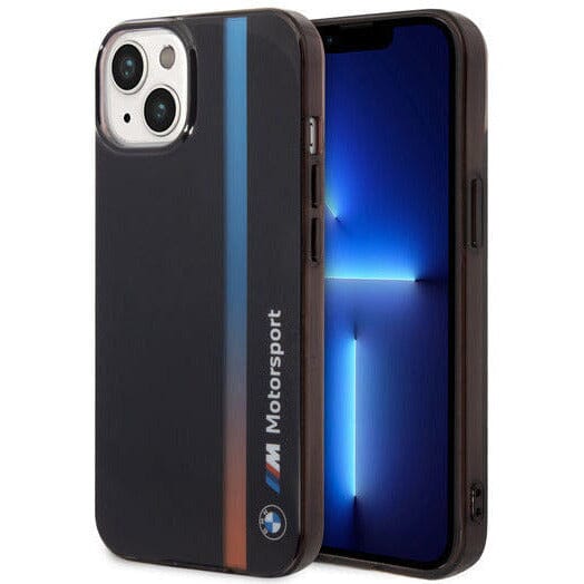 BMW Motorsports PC/TPU BLACK MOTORSPORT COLLECTION IML CASE PRINTED TRICOLOR FADING STRIPE - iPhone 14 Phone Cases Dark Slate Gray