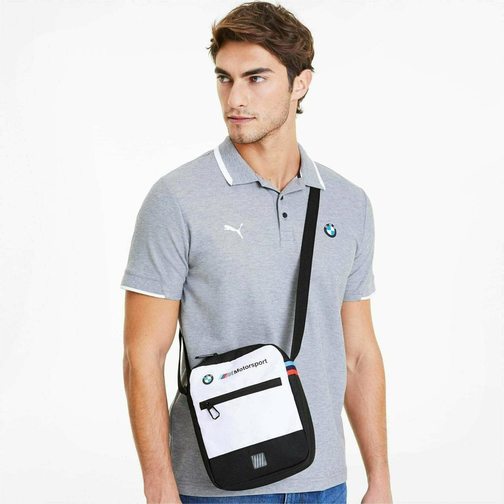 BMW Motorsport PUMA Lifestyle Portable Bag, White Bags White Smoke