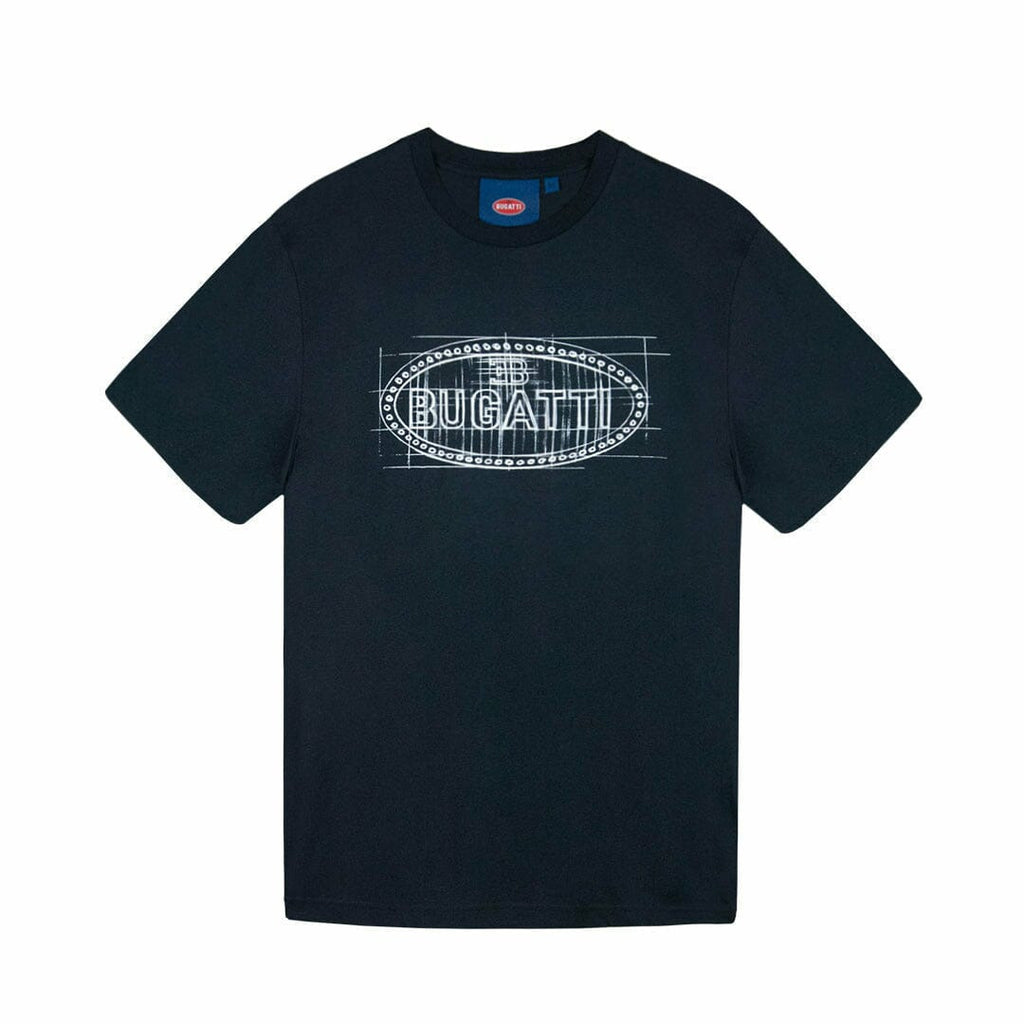 Bugatti Heritage Macaron Sketch T-Shirt T-shirts Black