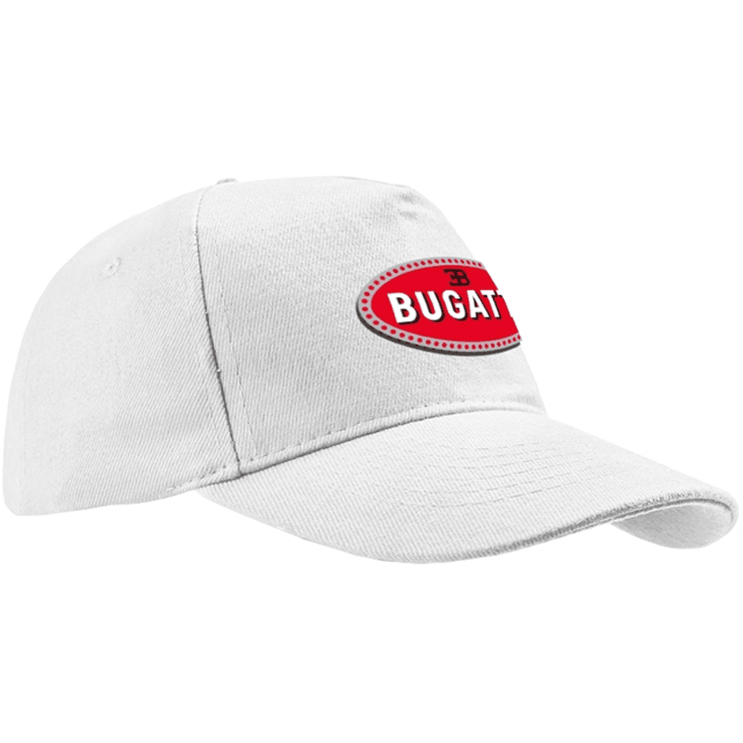 Bugatti White Baseball Hat with Red Logo, Adult Unisex, Size: One Size