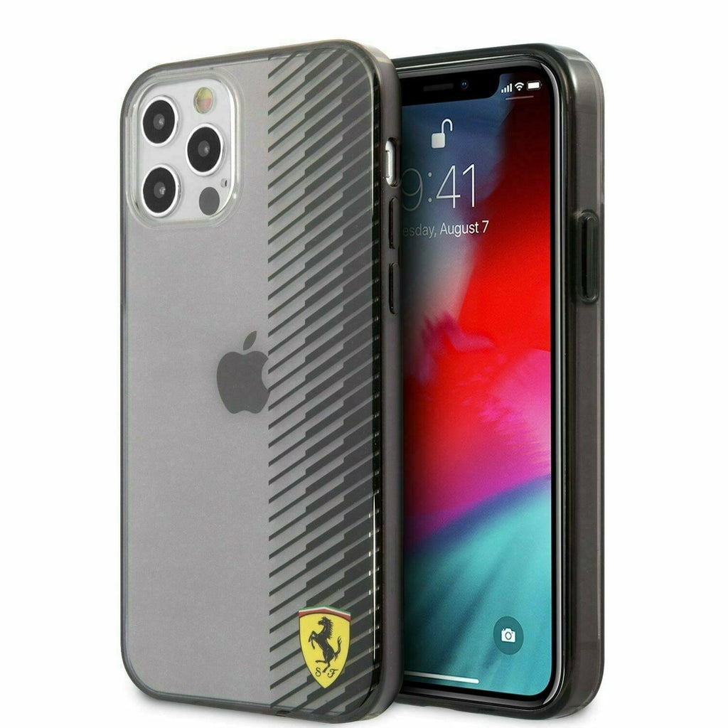 Scuderia Ferrari Hard Case Italia Black Transparent Gradient Print - iPhone 13 Phone Cases Dim Gray
