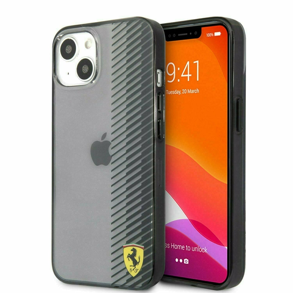 Scuderia Ferrari Hard Case Italia Black Transparent Gradient Print - iPhone 13 Phone Cases Rosy Brown