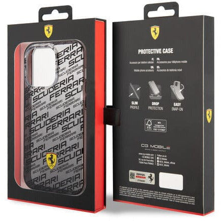 Scuderia Ferrari PC/TPU BLACK GRADIENT CASE ALLOVER SCUDERIA AND DYED BUMPER - iPhone 14 Phone Cases Dark Slate Gray