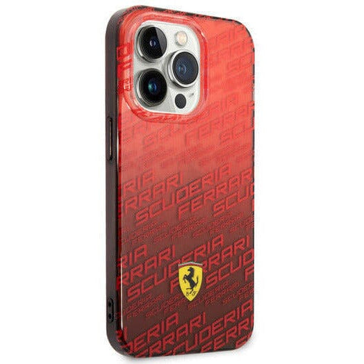 Scuderia Ferrari PC/TPU BLACK GRADIENT CASE ALLOVER SCUDERIA AND DYED BUMPER - iPhone 14 Phone Cases Maroon
