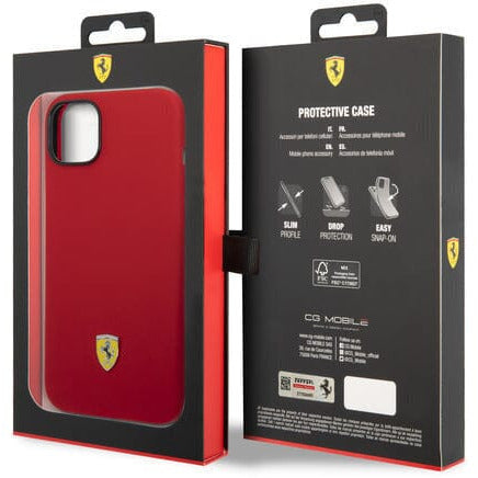 Scuderia Ferrari SILICONE BLACK CASE METAL LOGO BLACK CAMERA OUTLINE - iPhone 14 Phone Cases Dark Slate Gray