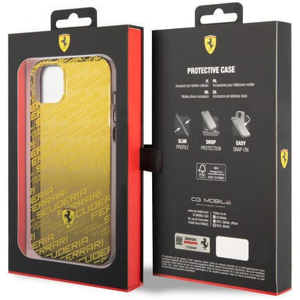 Scuderia Ferrari PC/TPU BLACK GRADIENT CASE ALLOVER SCUDERIA AND DYED BUMPER - iPhone 14 Phone Cases Dark Slate Gray