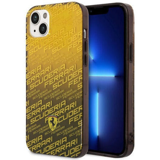 Scuderia Ferrari PC/TPU BLACK GRADIENT CASE ALLOVER SCUDERIA AND DYED BUMPER - iPhone 14 Phone Cases Dark Khaki