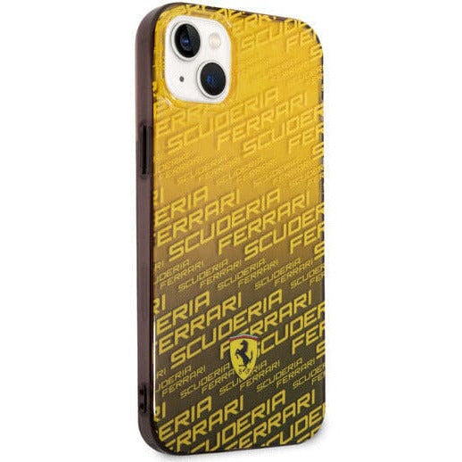 Scuderia Ferrari PC/TPU BLACK GRADIENT CASE ALLOVER SCUDERIA AND DYED BUMPER - iPhone 14 Phone Cases Goldenrod