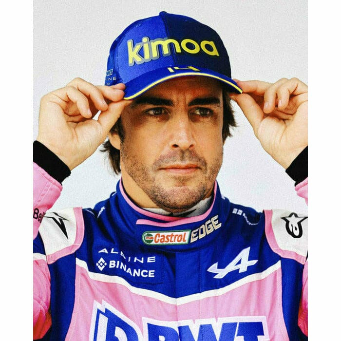 Alpine Racing F1 2022 Kimoa Team Fernando Alonso Spain GP Hat - Blue Hats Light Gray