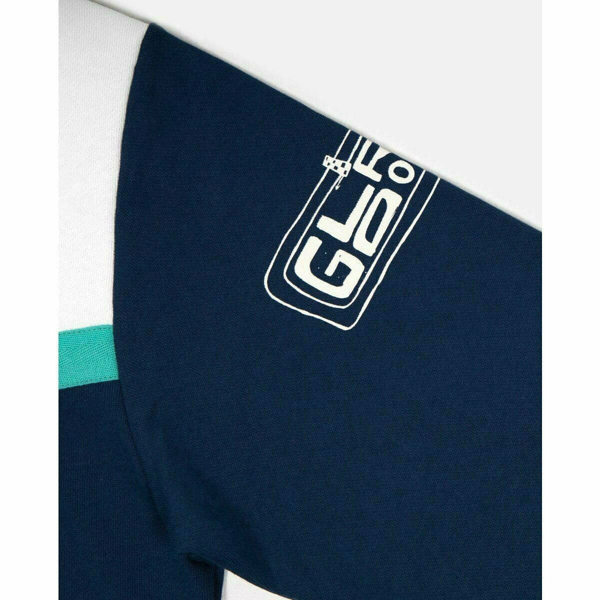 Sudadera Kimoa Racing - Azul Oscuro Con Bordados, 50% Algodón Reciclado, Estilo Urbano Deportivo