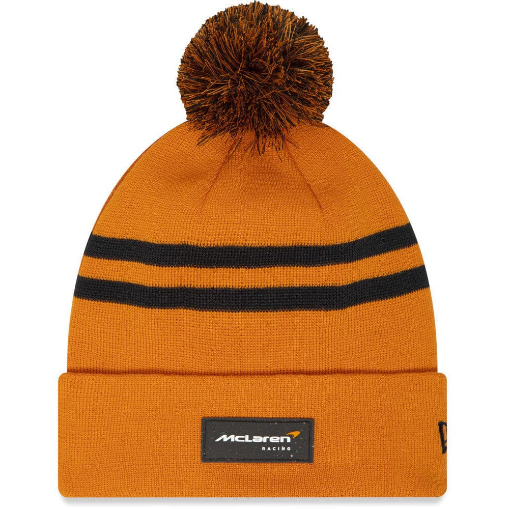 McLaren F1 New Era Essential Cuff Pom Beanie- Papaya/Anthracite Hats Chocolate