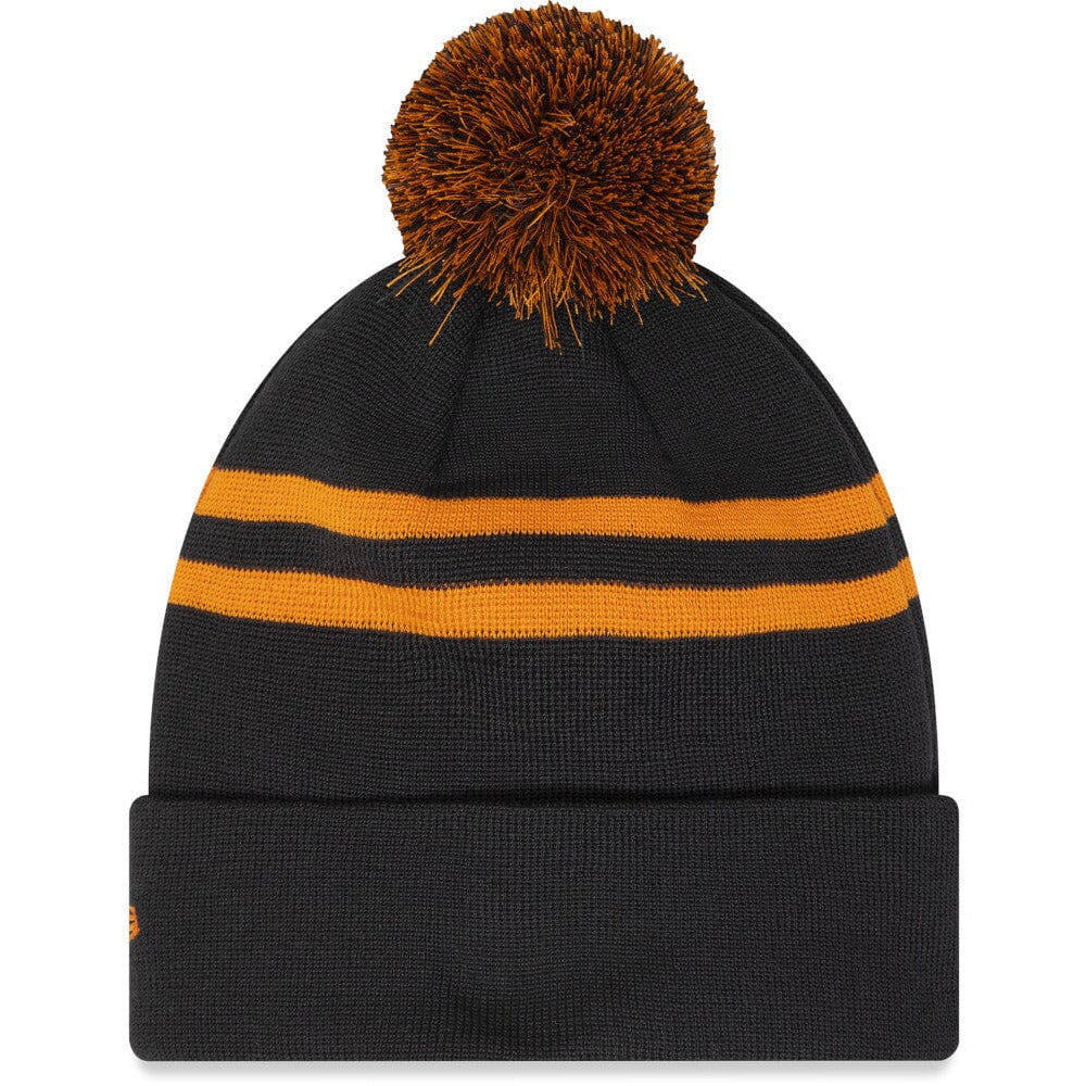 McLaren F1 New Era Essential Cuff Pom Beanie- Papaya/Anthracite Hats Dark Slate Gray