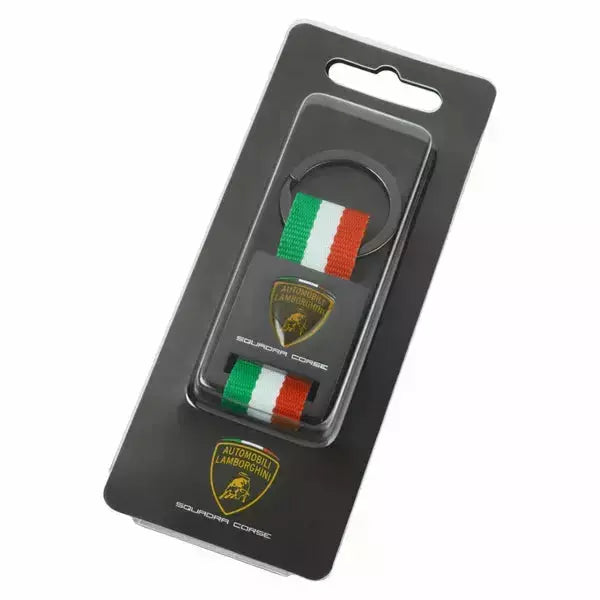 Automobili Lamborghini Squadra Corse Italian Flag Keyring Keyrings Dark Slate Gray