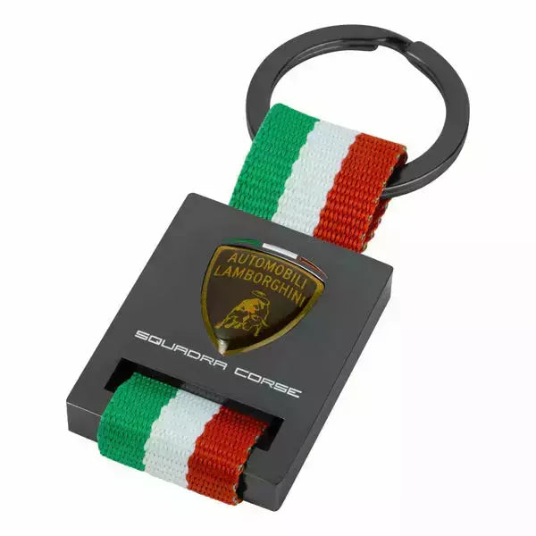 Automobili Lamborghini Squadra Corse Italian Flag Keyring CMC Motorsports