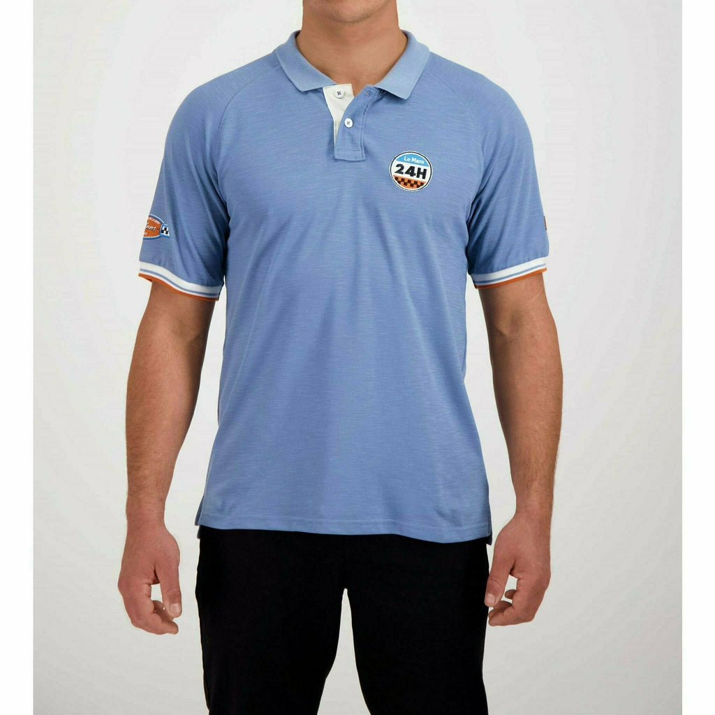 Le Mans 24 Hours Men's Legende Raglan Polo - Cream/Blue Polos Light Gray