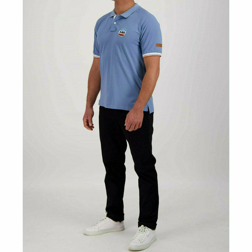 Le Mans 24 Hours Men's Legende Raglan Polo - Cream/Blue Polos Light Gray