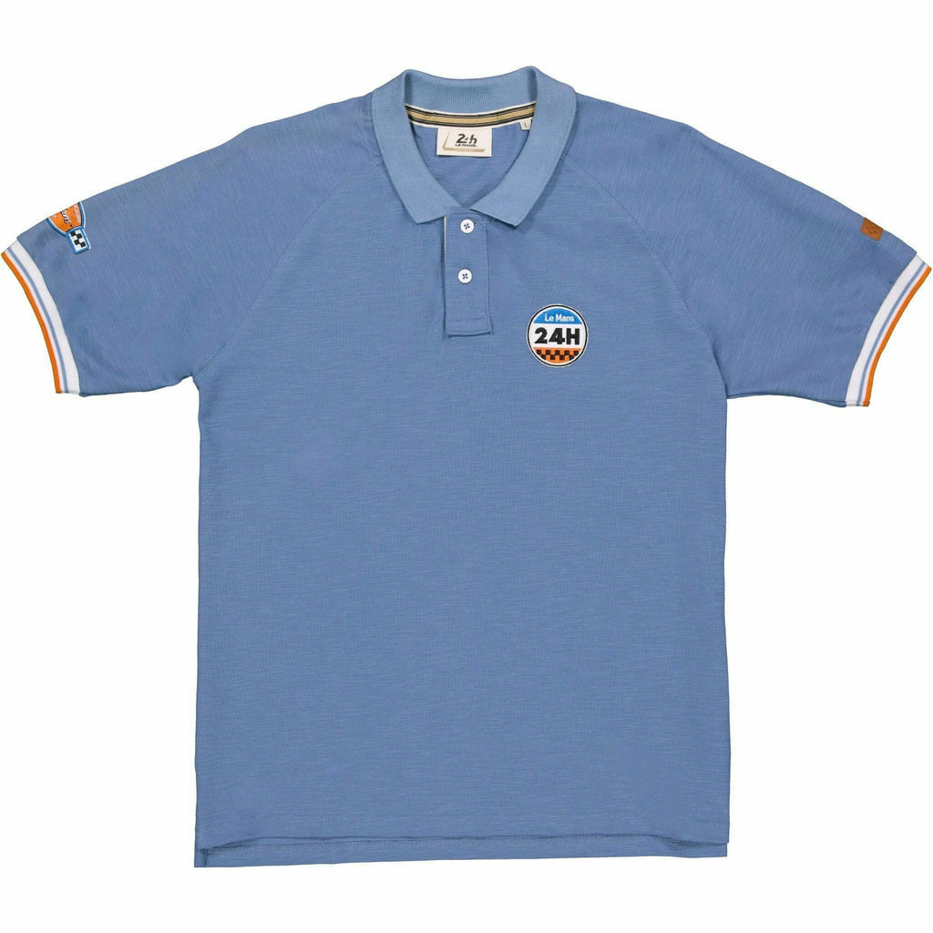Le Mans 24 Hours Men's Legende Raglan Polo - Cream/Blue Polos Light Slate Gray