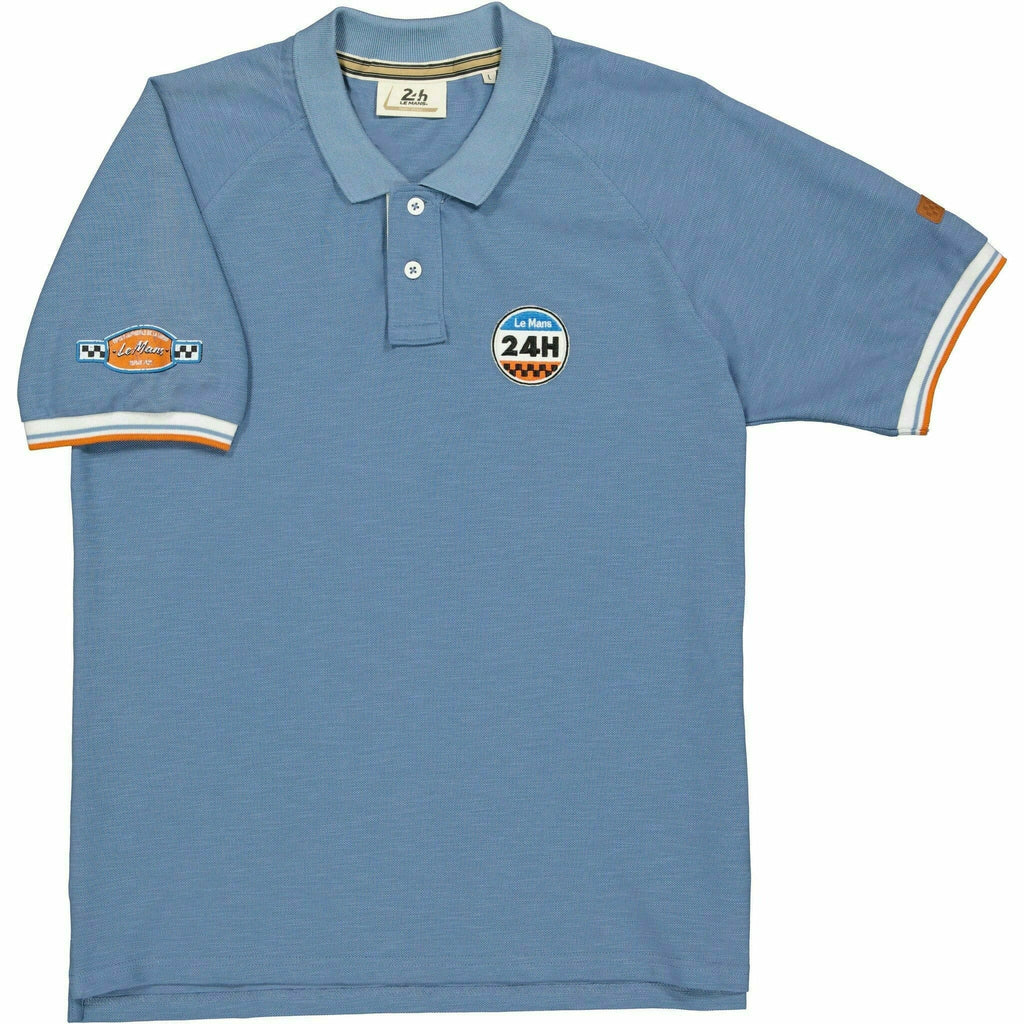 Le Mans 24 Hours Men's Legende Raglan Polo - Cream/Blue Polos Light Slate Gray