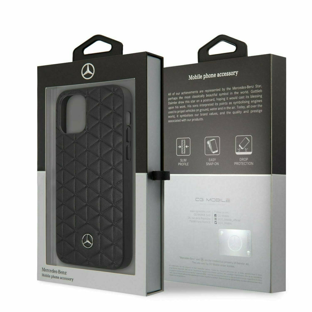 Mercedes-Benz AMG Petronas Leather Black/Brown Quilted Mini Stars- iPhone 13 Phone Cases Dark Slate Gray